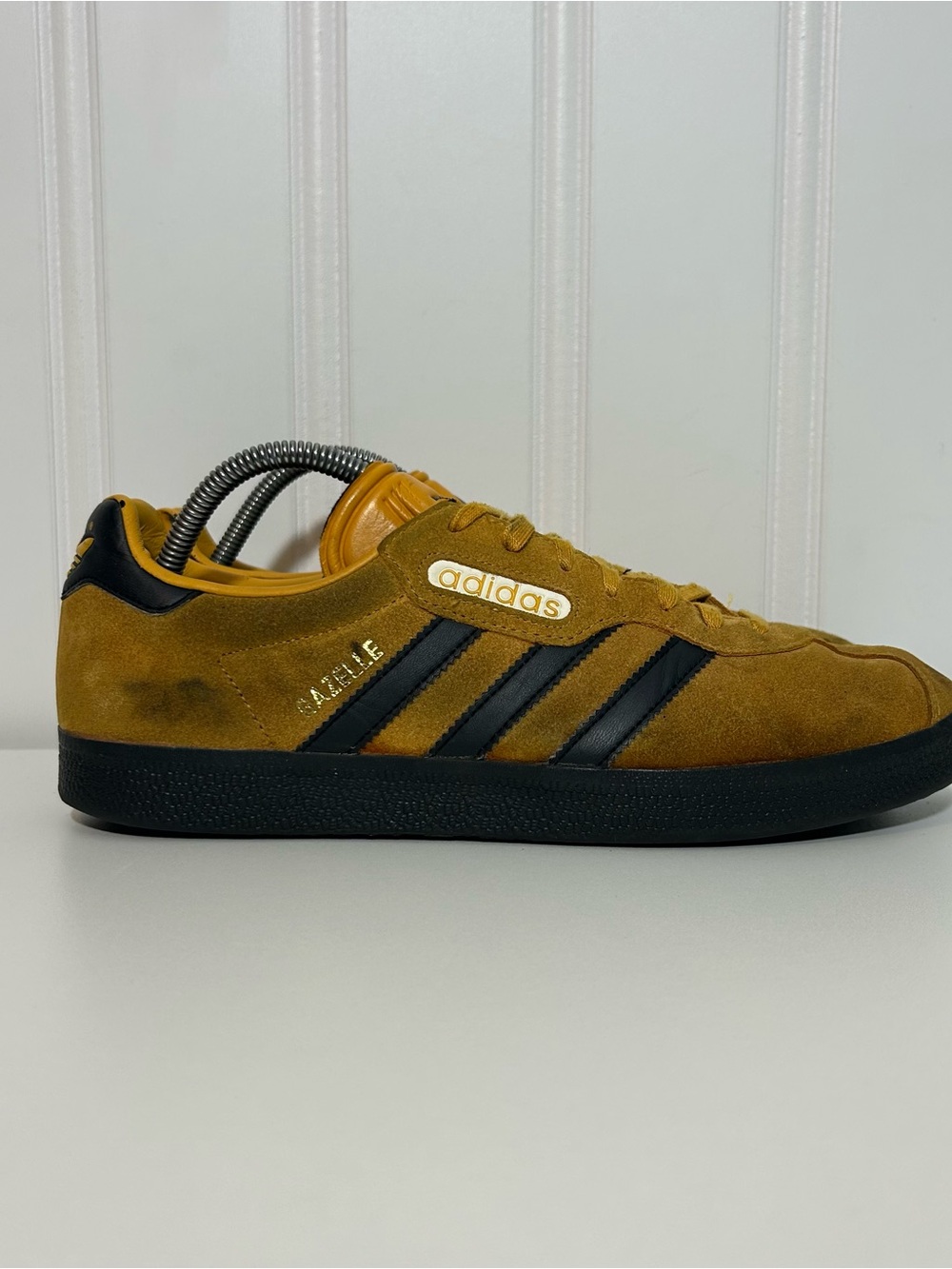 adidas Gazelle Men’s Suede Sneaker in Mustard yellow/Black